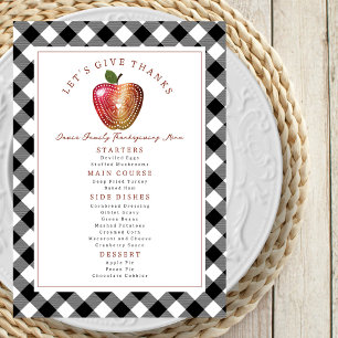 Let's Give Thanks Apple Plaid Thanksgiving Menu