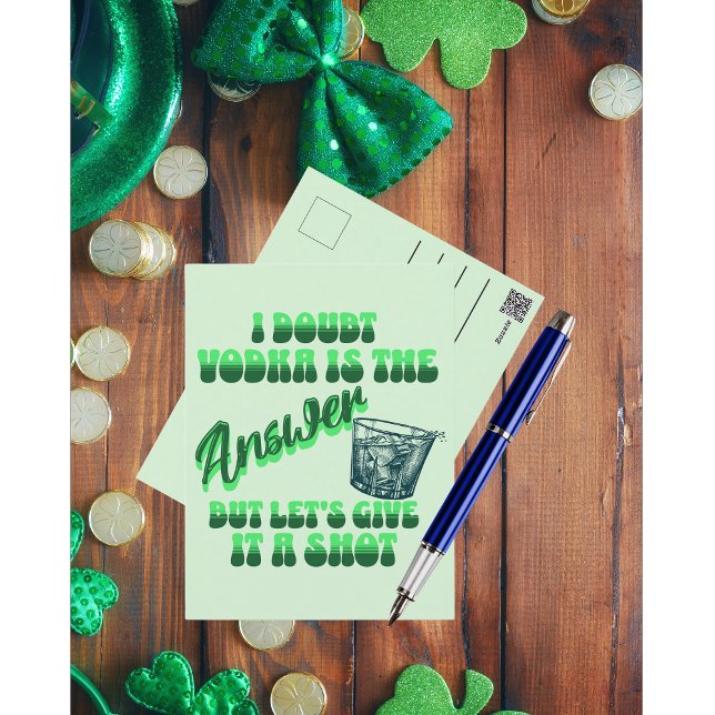 Let's Give Vodka A Shot Funny St. Patrick's Day Holiday Postcard (Creator Uploaded)