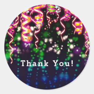 Let's Glow Crazy Neon Lights Birthday Party Classic Round Sticker
