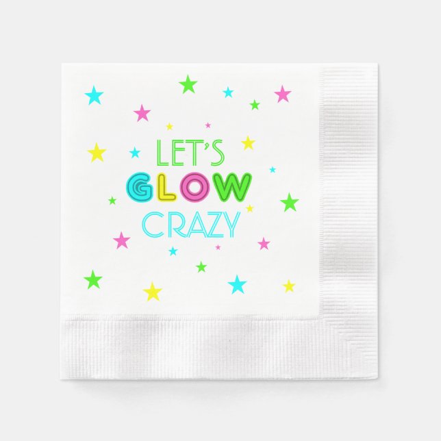 Let's Glow Crazy Party Napkin (Front)