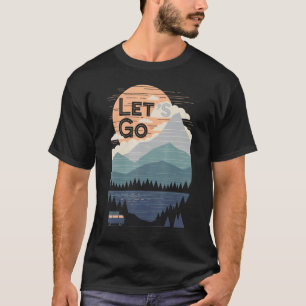 Let's Go Adventure Graphic Minimalist Mountain Cam T-Shirt