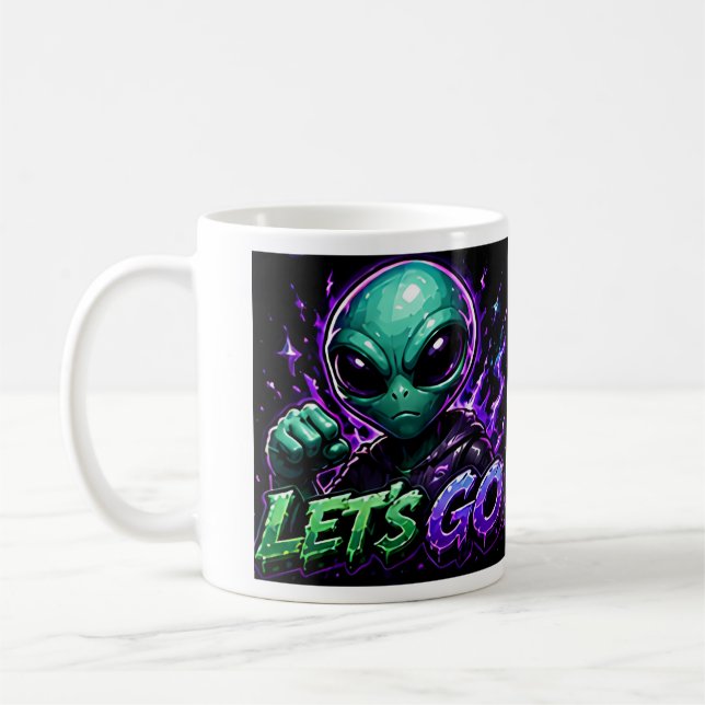 Let's Go Alien Emote Coffee Mug (Left)