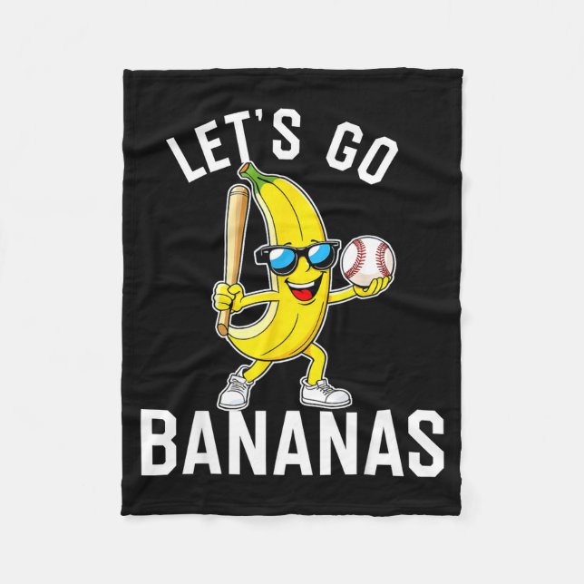 Let's go banana  fleece blanket (Front)