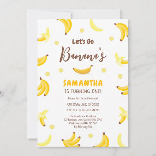 Let's Go Banana Kids Birthday Invitation