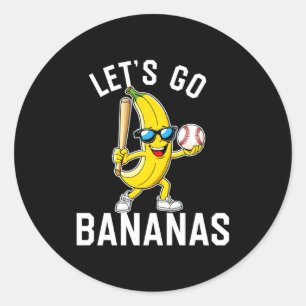 Let's go banana long sleeve classic round sticker