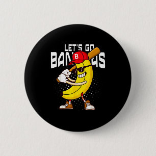 Lets go banana retro banana shirt boys kids men 2 inch round button