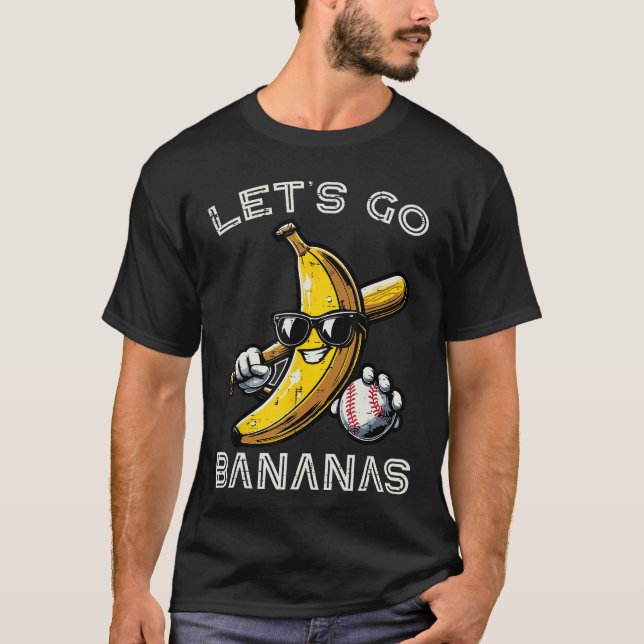 Lets Go Banana Retro Boys Men Youth retro T-Shirt (Front)