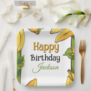 Let's Go Bananas Any Age Birthday Party Paper Plate