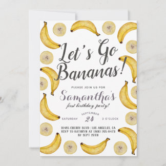 Let's Go Bananas Birthday Invitation