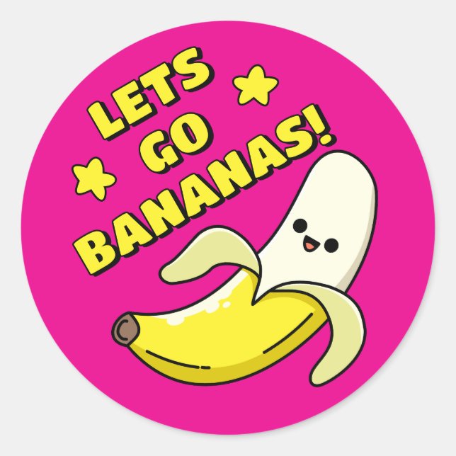 Lets Go Bananas! Classic Round Sticker (Front)