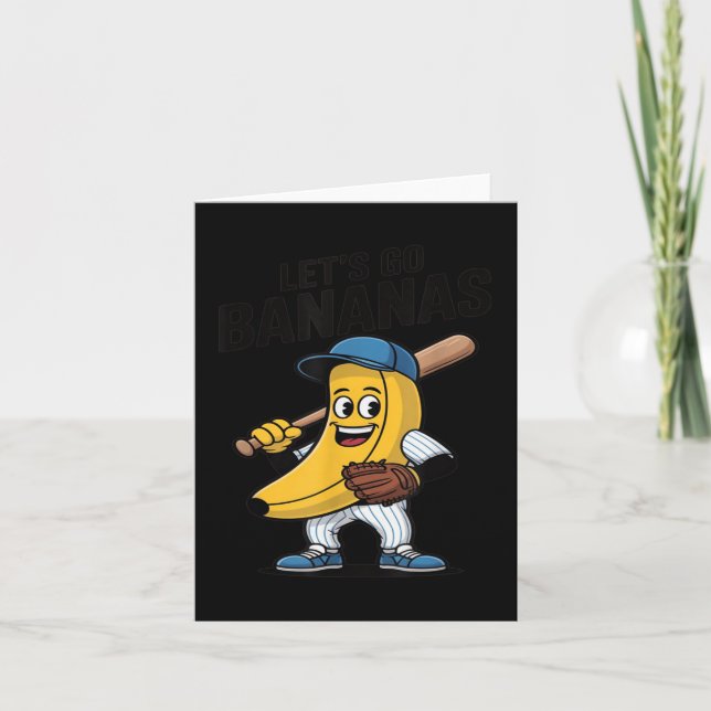 Lets Go Bananas, Funny Banana Gift  Card (Front)