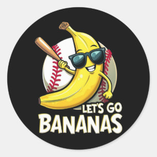 Let's Go Bananas Funny Banana Lover Classic Round Sticker