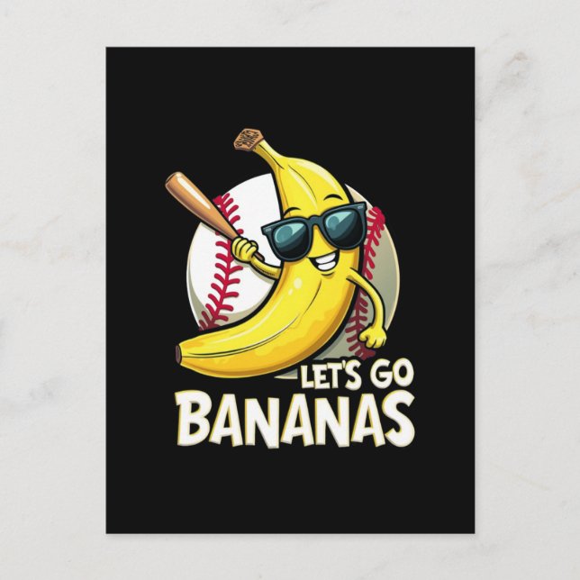 Let's Go Bananas Funny Banana Lover Postcard (Front)