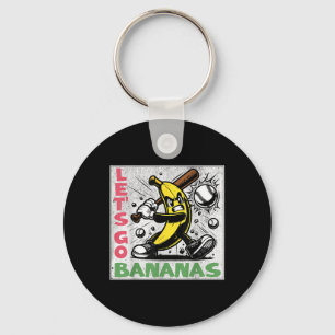 Lets Go Bananas Funny Banana Youth Kids Boys Girls Keychain