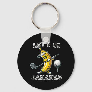 Let's Go Bananas Golf With Funny Banana Golfer Gra Keychain