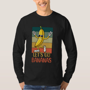 Let's Go Bananas Kawaii Yellow Banana Fruit Retro T-Shirt