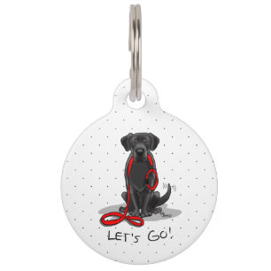 Let's Go! Black Lab Labrador Retriever Cute Pet Tag