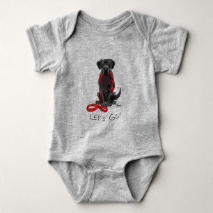 Let's Go! Black Labrador Retriever - Cute Dog Baby Bodysuit