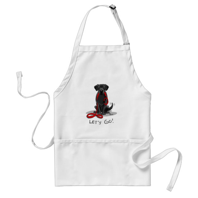 Let's Go! Black Labrador Retriever - Cute Dog Standard Apron (Front)