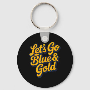 Lets GO Blue Gold Team Summer Camp Game Day Match Keychain