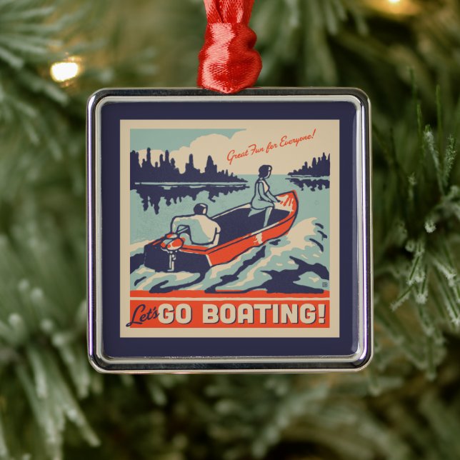 Let's Go Boating Metal Ornament (Tree)