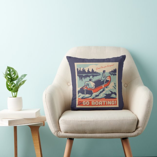 Let's Go Boating Throw Pillow (Chair)