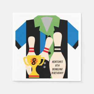 Let's Go Bowling Custom Birthday Paper Napkins