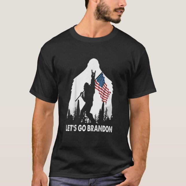 Let's Go Brandon Camping Bigfoot Rock And Roll US T-Shirt (Front)