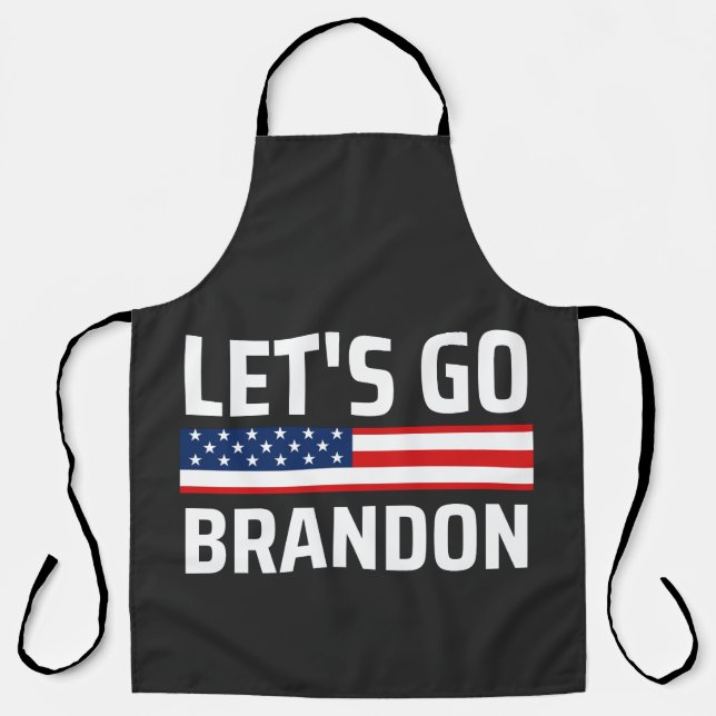 lets go brandon chant joe biden, funny lets go bra apron (Front)