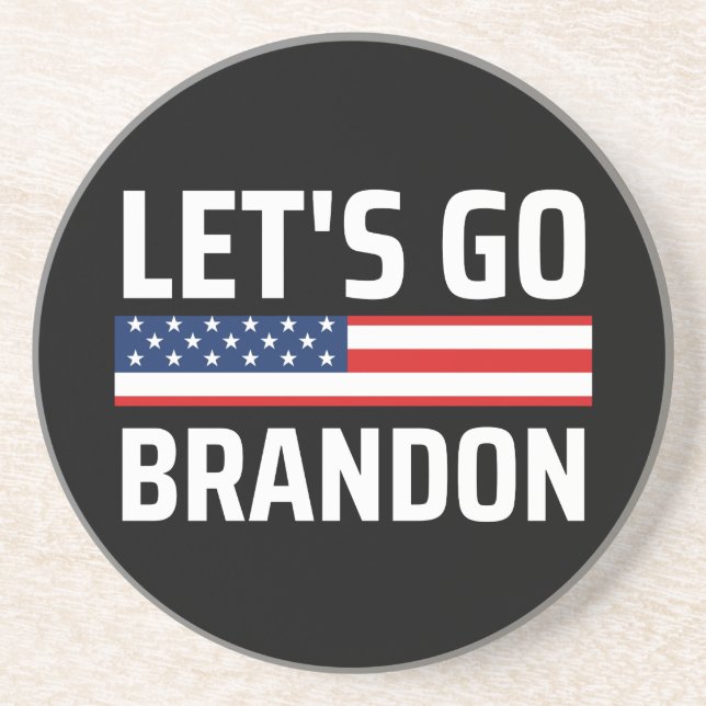 lets go brandon chant joe biden, funny lets go bra coaster (Front)