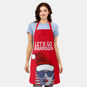 LET'S GO BRANDON CHRISTMAS APRON FOR WIFE HER