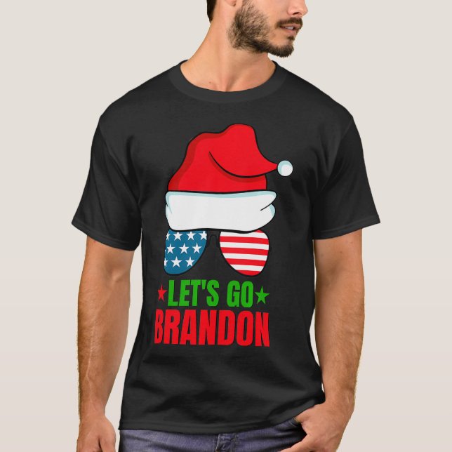 Let's Go Brandon Christmas Funny  T-Shirt (Front)