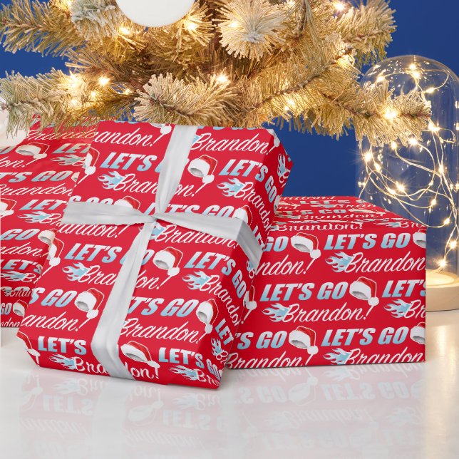 Lets Go Brandon Christmas Wrapping Paper (Holidays)