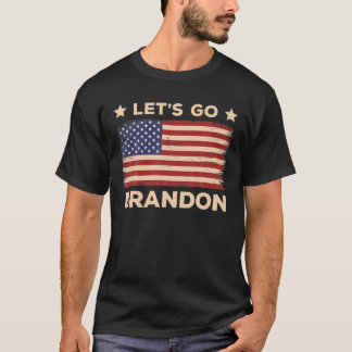 Let's Go Brandon Conservative Anti Liberal US Flag T-Shirt
