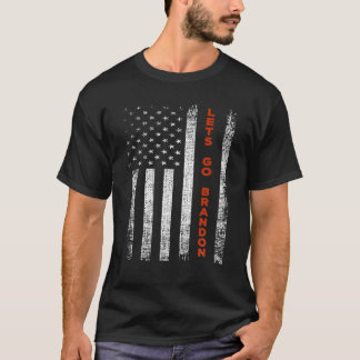 Lets Go Brandon Distressed American Flag T-Shirt