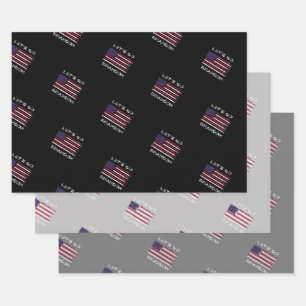 Let's Go Brandon Distressed Flag Joe Biden  Wrappi Wrapping Paper Sheet