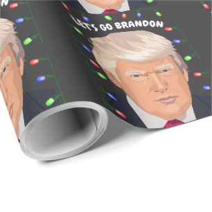 LET'S GO BRANDON DONALD TRUMP Christmas cards Wrap Wrapping Paper