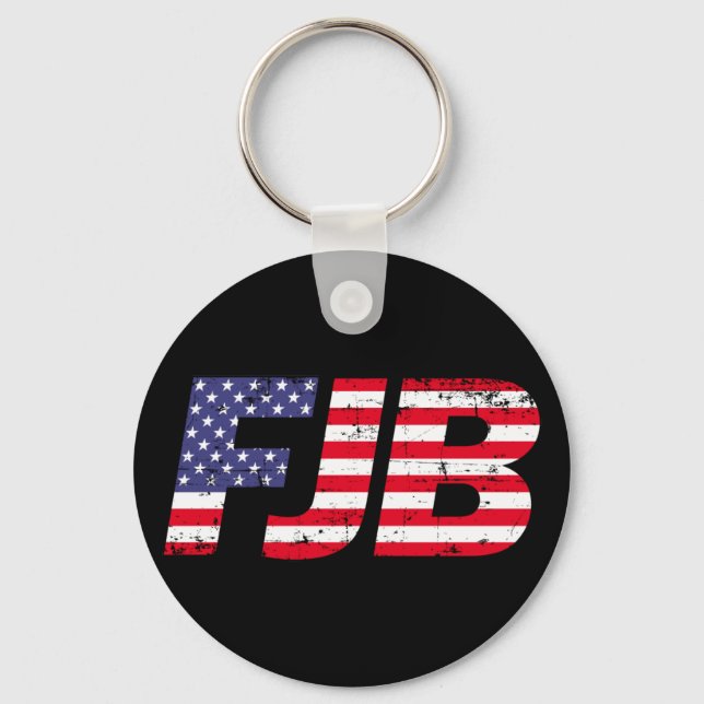 Let's Go Brandon FJB anti joe Biden funny  Keychai Keychain (Front)