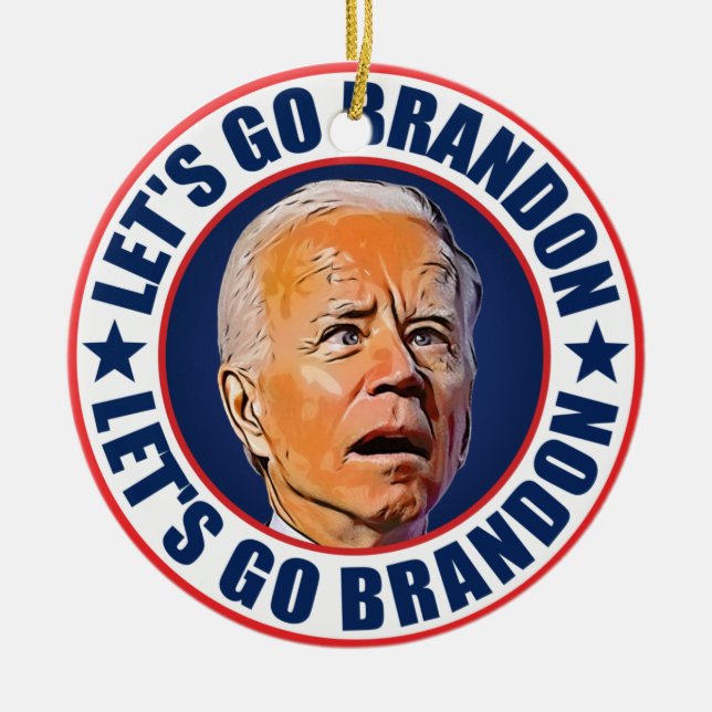 Let's Go Brandon fjb Pro trump 2024 Ceramic Ornament (Front)