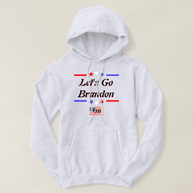 Lets Go Brandon FJB Red White Blue Stars Lt Hoodie (Design Front)