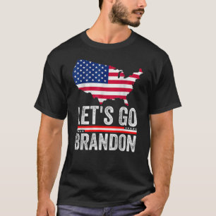 Let's Go Brandon Flag Sunglasses Funny (On Back) T-Shirt