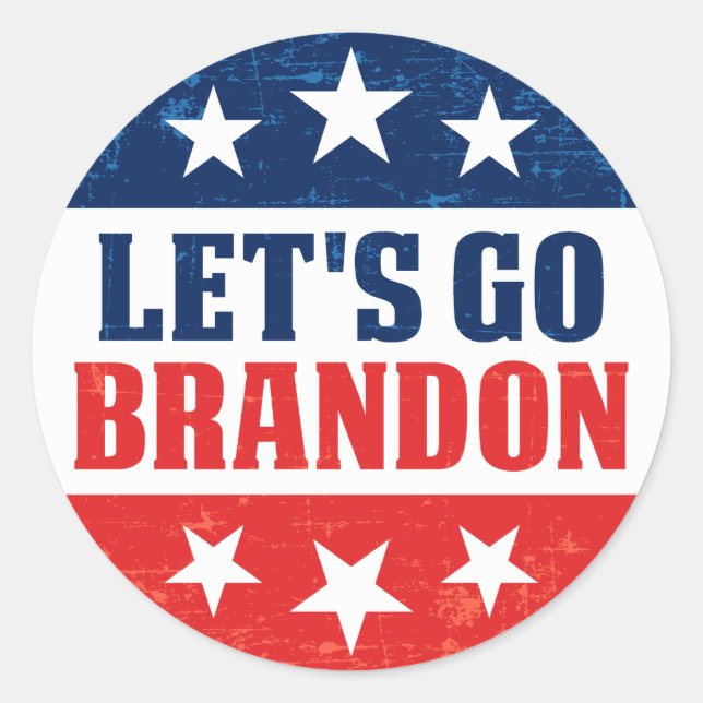 Let's Go Brandon funny anti Biden pro trump 2024 Classic Round Sticker (Front)