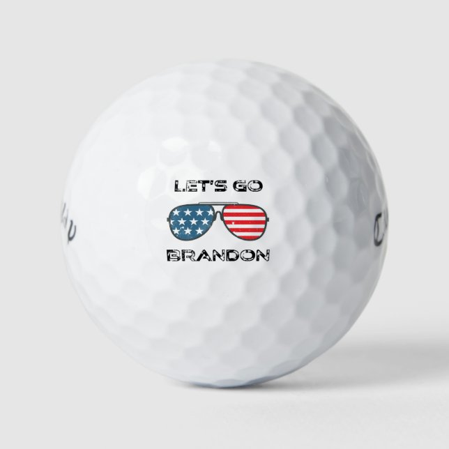 Let's Go Brandon Funny Biden Chant Flag Golf Balls (Front)