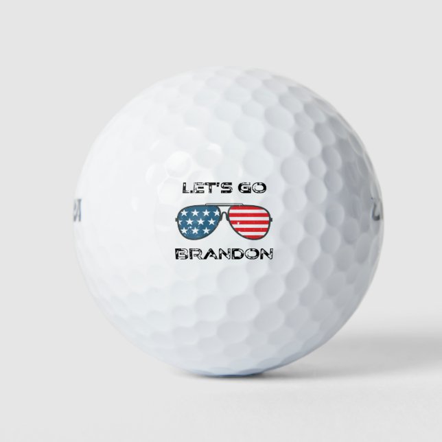 Let's Go Brandon Funny Biden Chant Flag Golf Balls (Front)