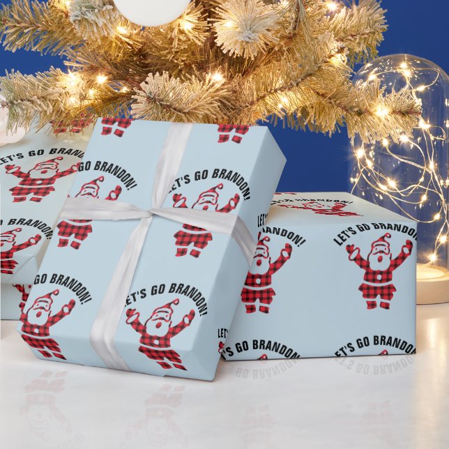 LET'S GO BRANDON! FUNNY CHRISTMAS SANTA  WRAPPING  PAPER (Holidays)