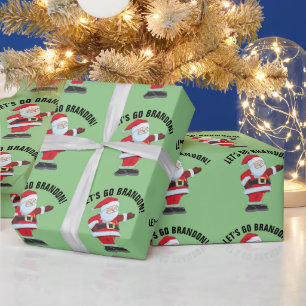 LET'S GO BRANDON! FUNNY CHRISTMAS SANTA   WRAPPING PAPER