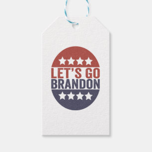 Let's go Brandon Funny Patriotic American Flag Gift Tags