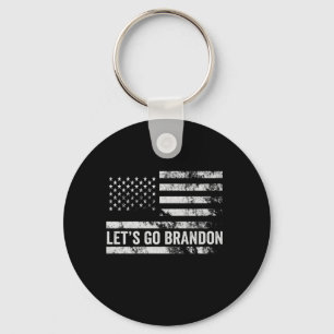 Let's go Brandon Funny Patriotic American Flag Keychain