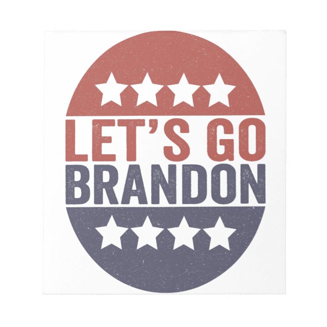 Let's go Brandon Funny Patriotic American Flag Notepad (Front)