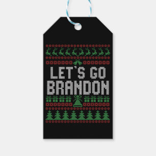 Let's Go Brandon Funny Ugly Christmas Sweater Gift Tags